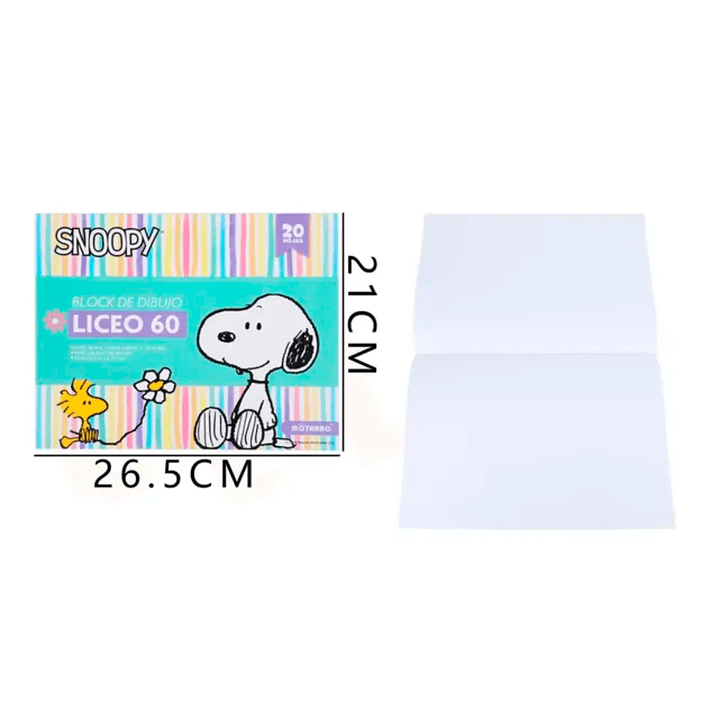 Block de dibujo  60 Snoopy Pastel 20Hjs 1