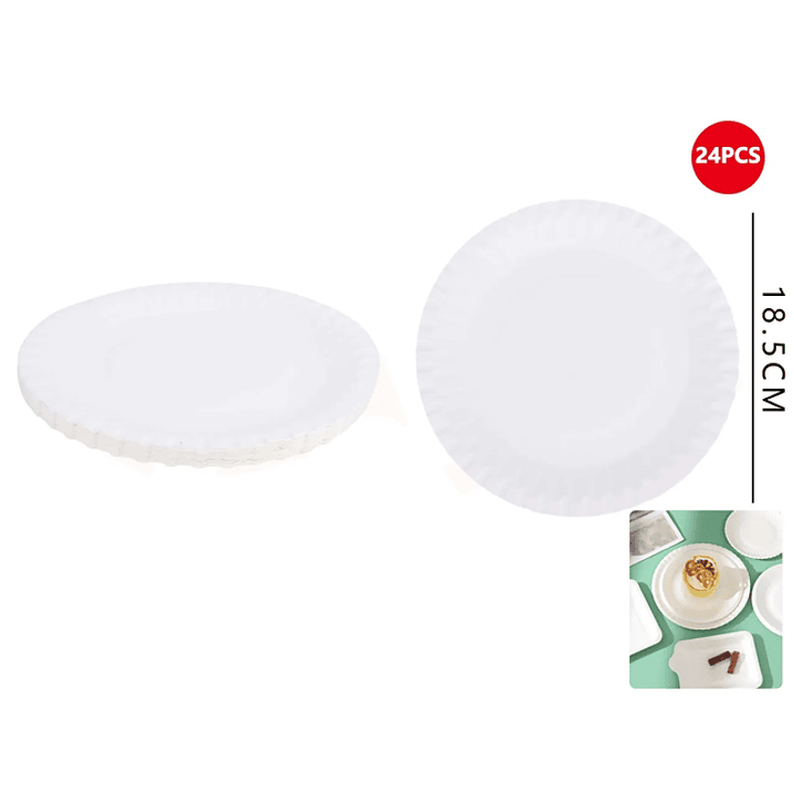 Plato Para Torta Redondo 18.5Cm 24Pcs 1