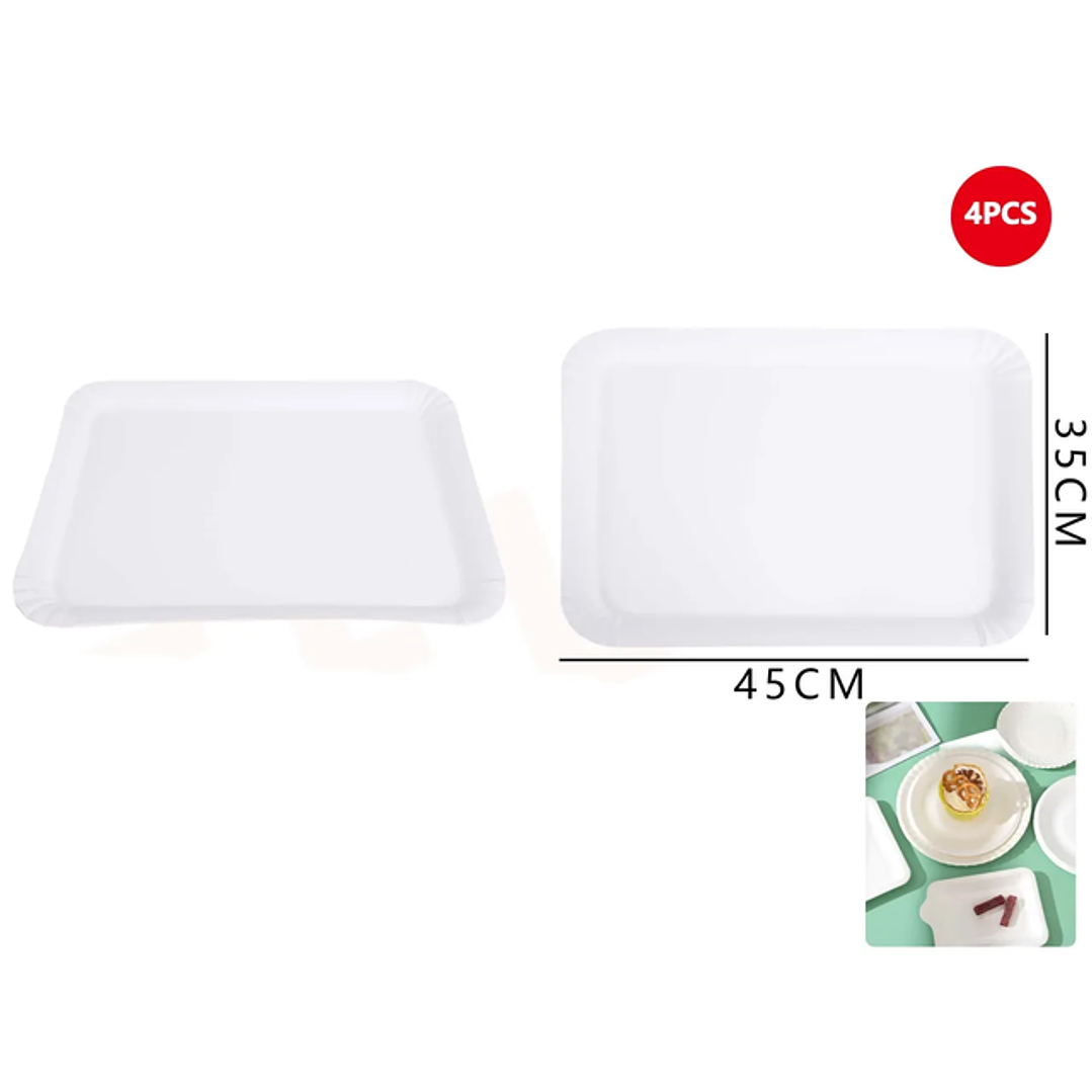 Plato para Torta Rectángulo 45*35cm 4pcs 1