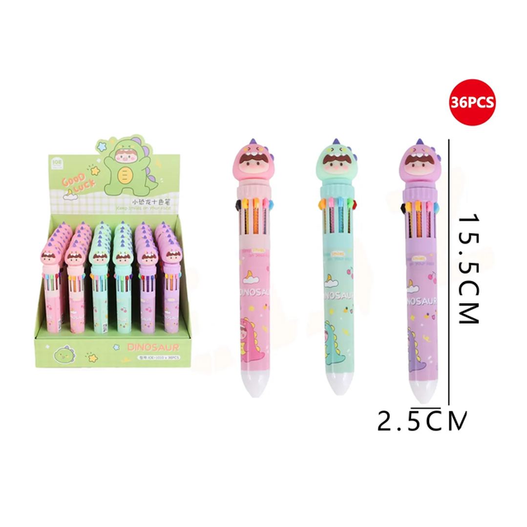 Lápiz de 10 en 1 Colores Dinosaurio 2.5*15.5cm 1