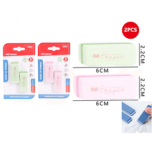 Goma De Borrar Color Pastel 622Cm 2Pcs