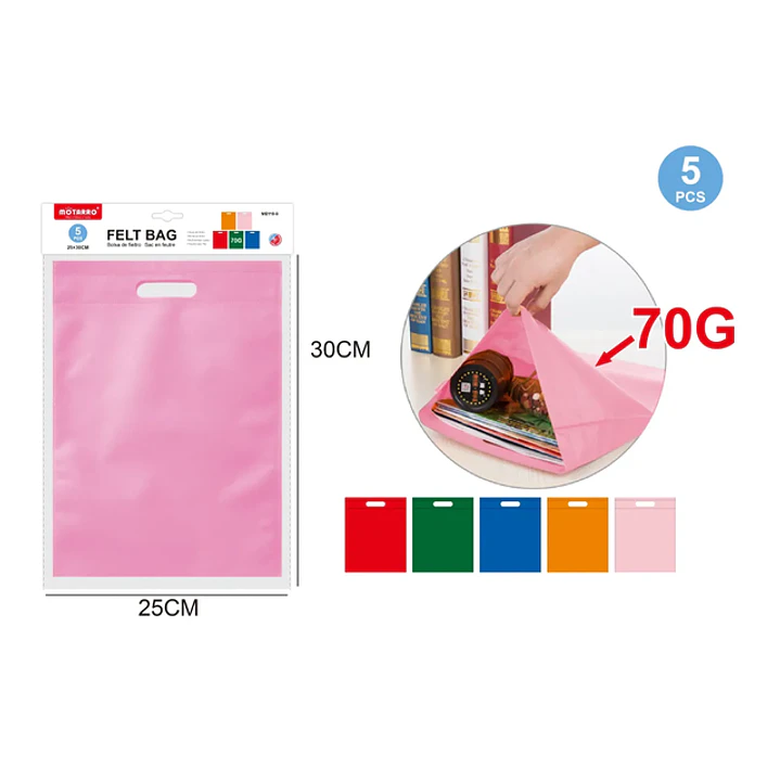 Bolsa Rosado 70G 25x30Cm 5pcs 1