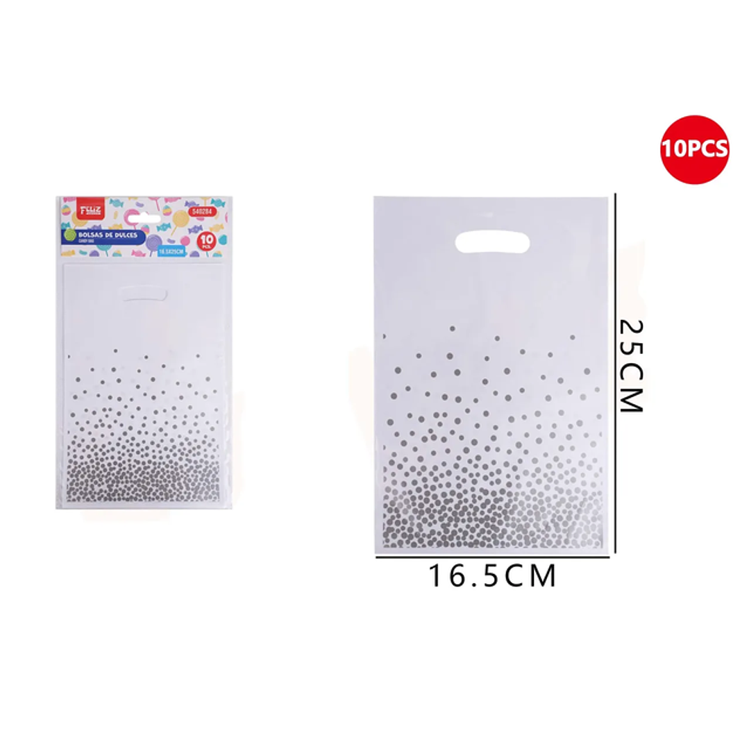 Bolsas De Dulces Puntos Plateados 25165Cm 10Pcs 1