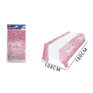 Mantel Frase HB Rosado 180*108cm
