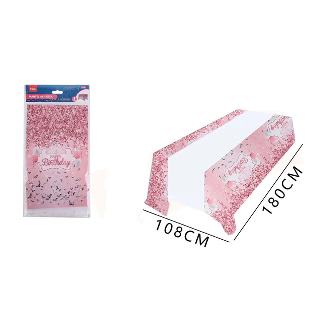 Mantel Frase HB Rosado 180*108cm 1