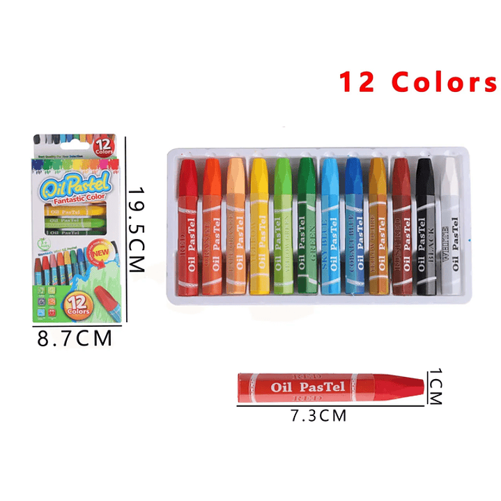 Lápices de Cera 7.3cm 12Colores 1