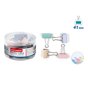 Apretador Doble Clip Multicolor 41mm 24pcs
