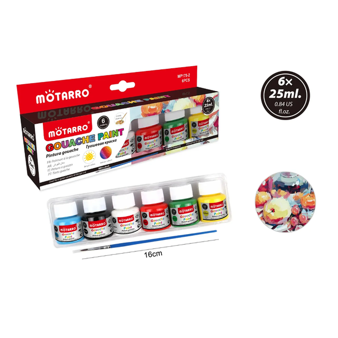 Pinturas De Gouache 25Ml 6Pcs 1
