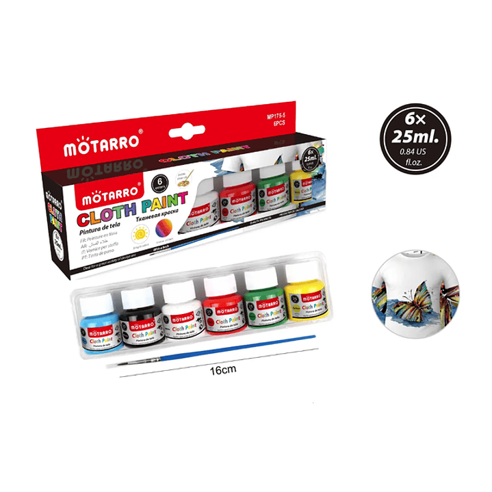 Pinturas de Tela 25Ml 6pcs 1
