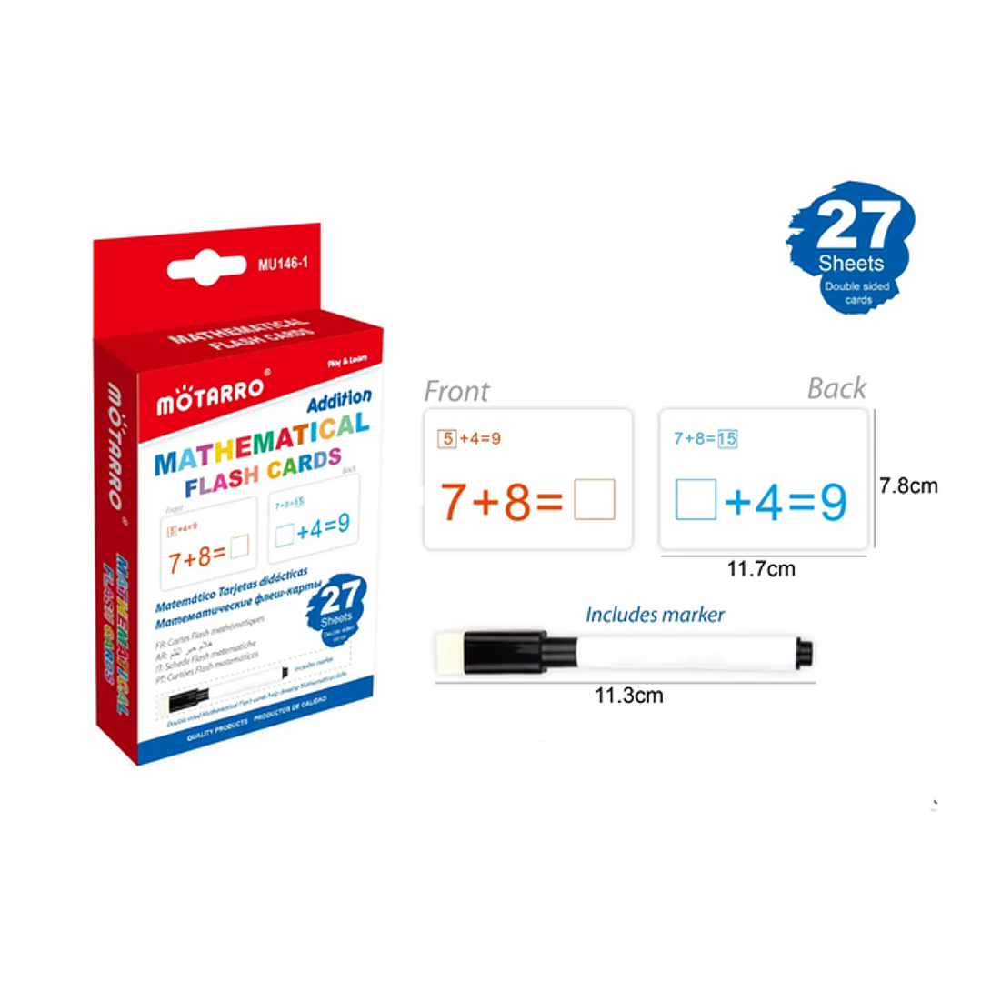Tarjetas de Aprendizaje Suma 11.7x7.8cm 27pcs 1