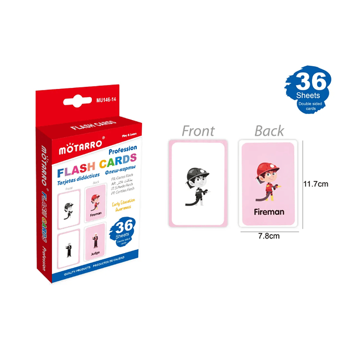 Tarjetas de Aprendizaje Profesion 11.7*7.8cm 36pcs 1
