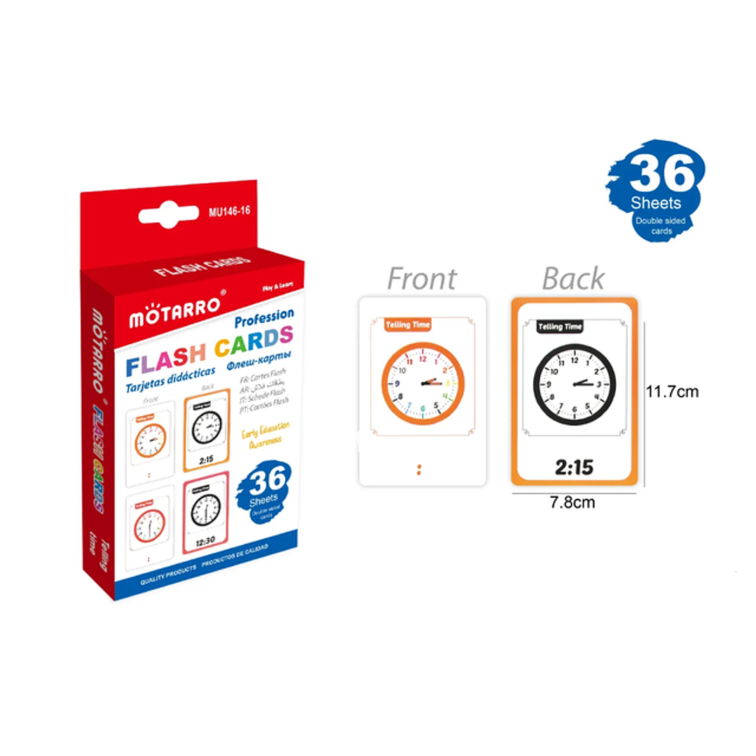 Tarjetas de Aprendizaje Tiempo 11.7x7.8cm 36pcs 1