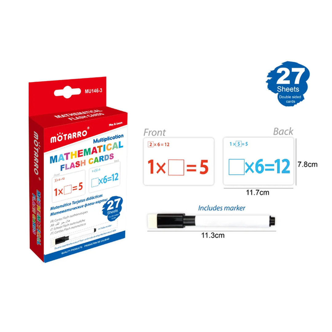Tarjetas de Aprendizaje Multiplicacion 11.7x7.8cm 27pcs 1