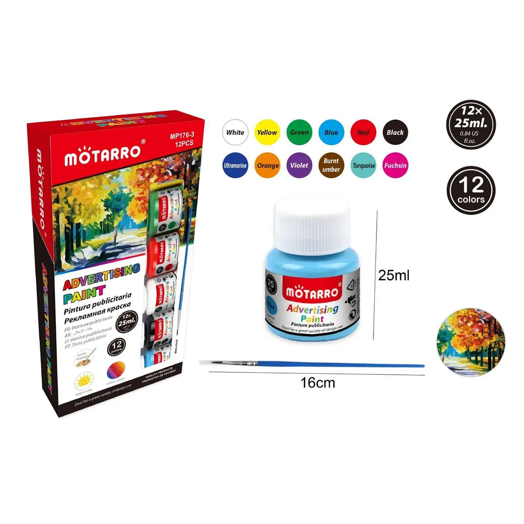 Pinturas Publicitaria 25Ml 12Pcs 1