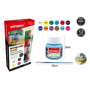 Pintura de Acuarela 25Ml 12pcs