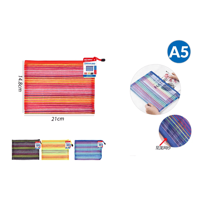 Bolsa De Carpeta Con Cierre 14.8x21Cm A5 1 1