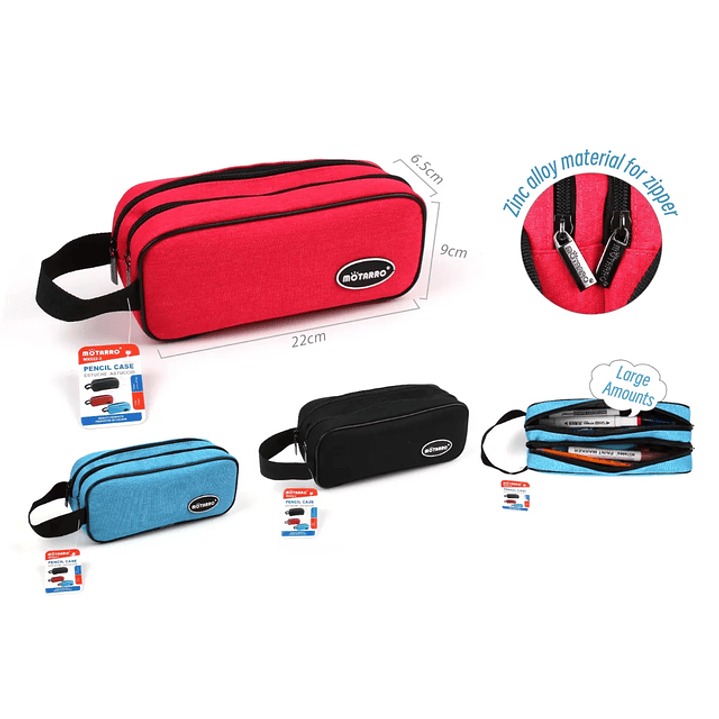 Estuche unicolor con cierres superiores 22x9x6.5cm 1