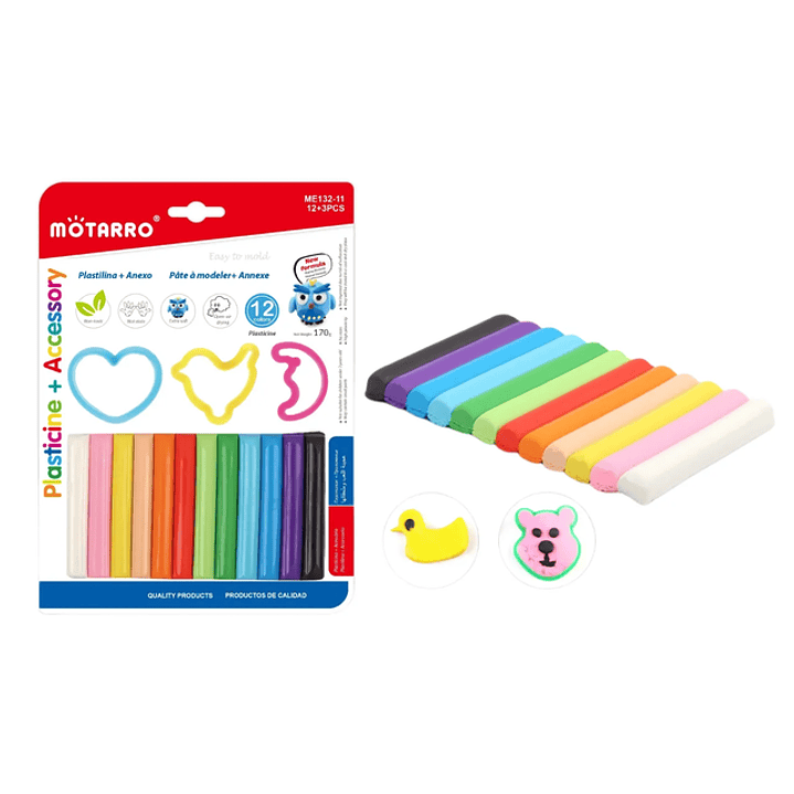 Set de Plasticina 170G 12Colores + accesorios 1