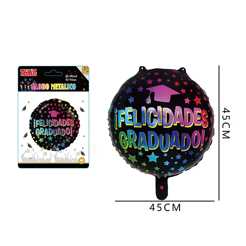 Globo Metálico Graduación Multicolor 45*45cm