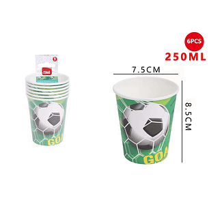 Vasos Cartón Goal 250ML 6pcs