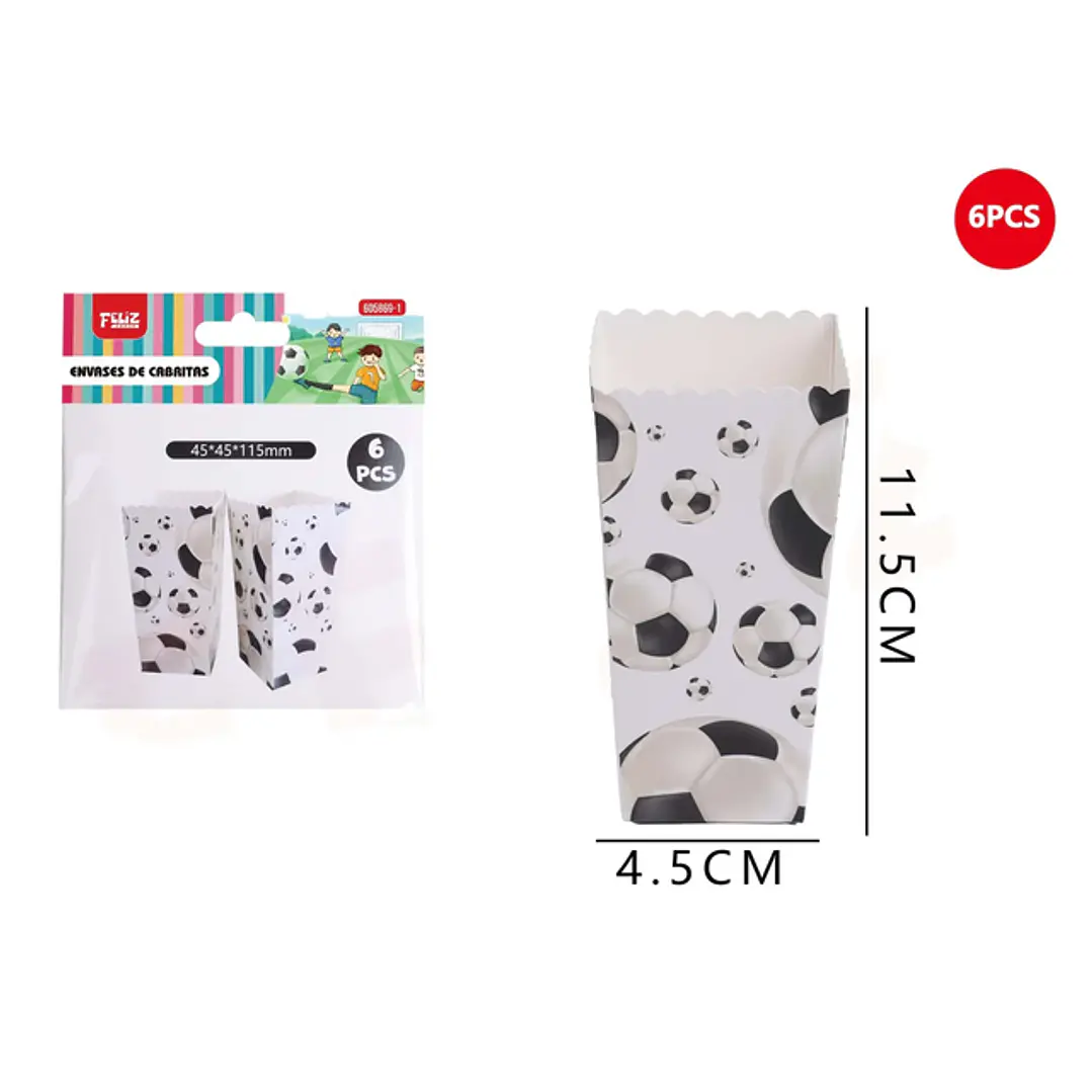 Envase de Palomitas Pelota 4.5x11.5cm 6pcs 1