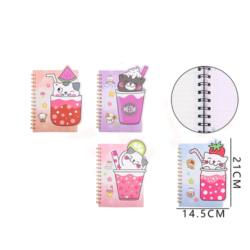 Libreta Gato Cute 60 Hojas 21*14.5cm A5