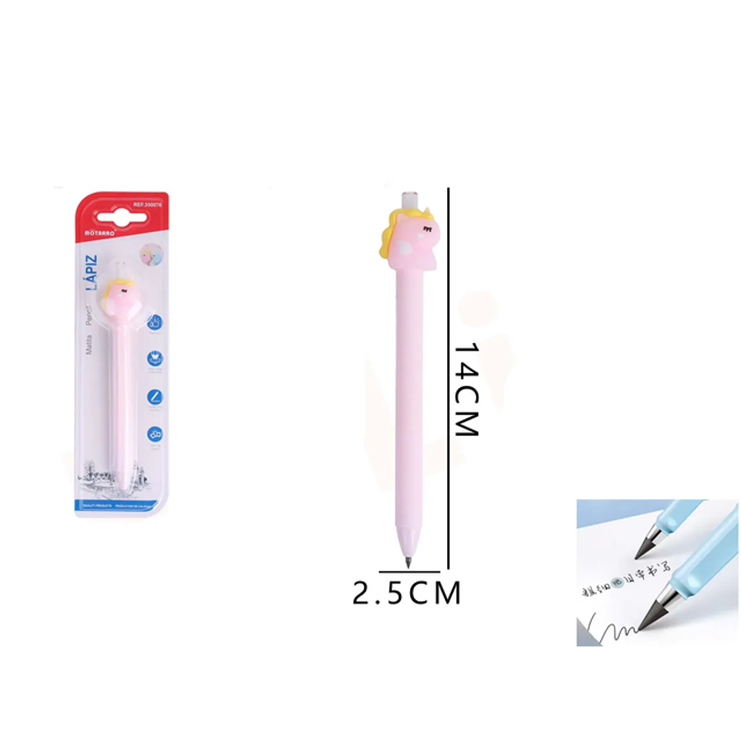 Portamina unicornio rosado 14cm 1