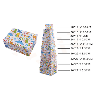 Pack De Cajas De Regalo Dinosaurio 10Pcs