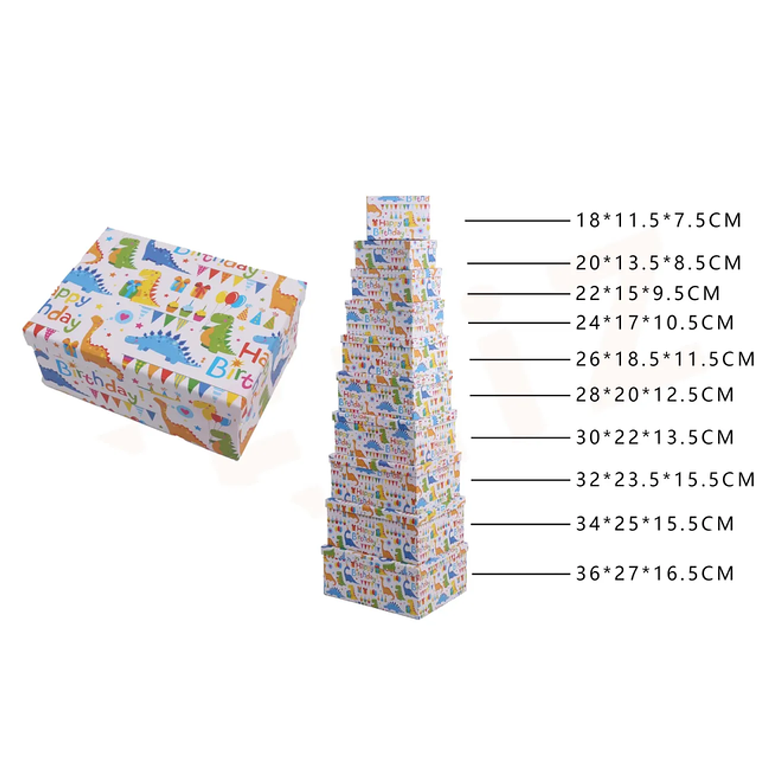 Pack De Cajas De Regalo Dinosaurio 10Pcs 1