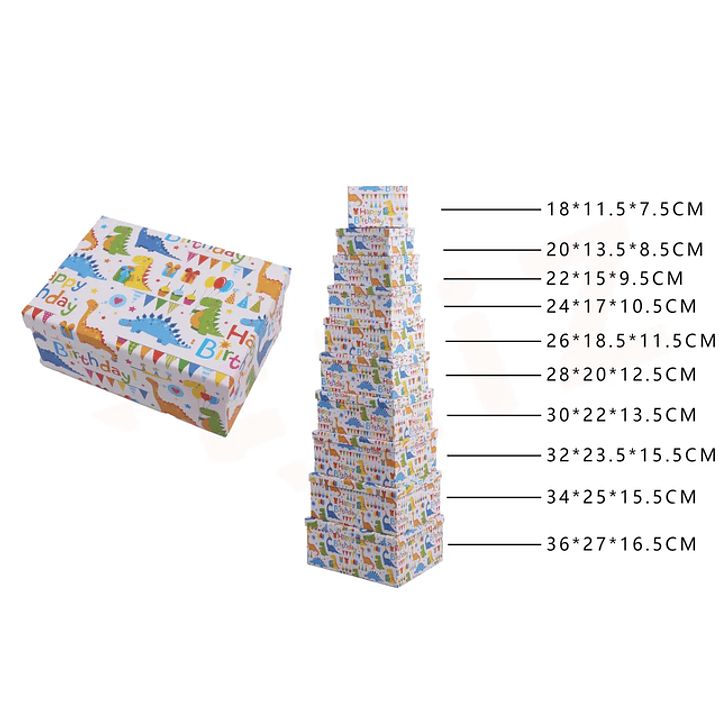 Pack De Cajas De Regalo Dinosaurio 10Pcs 1