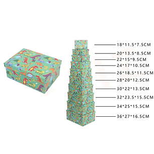 Pack De Cajas De Regalo Dinosaurios 10Pcs