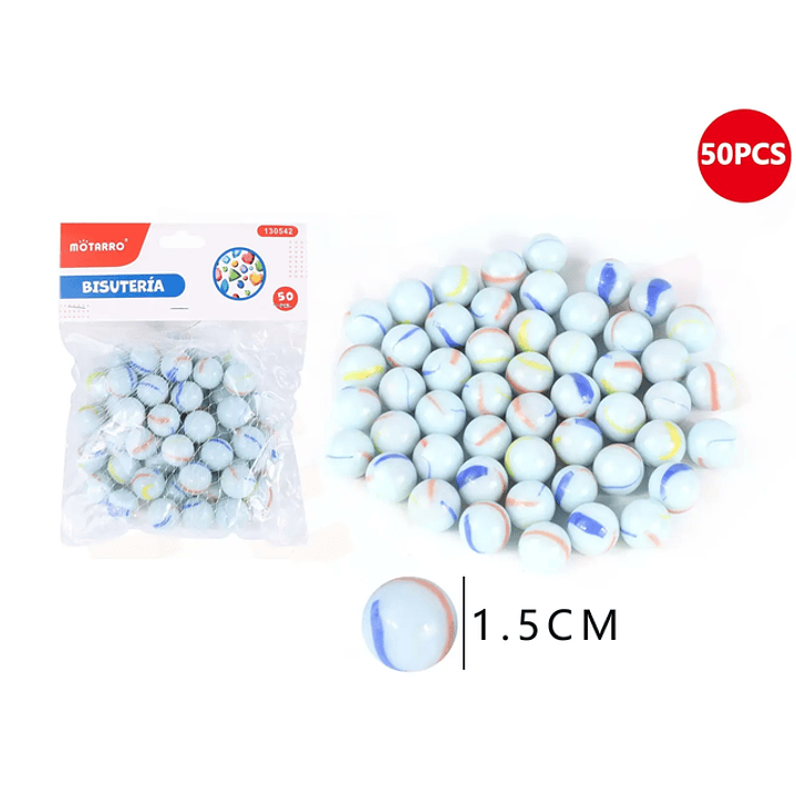 Canicas Tiritos Blancas 15Cm 50Pcs 1