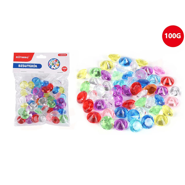 Diamantes Acrilicos de Colores 100G 1
