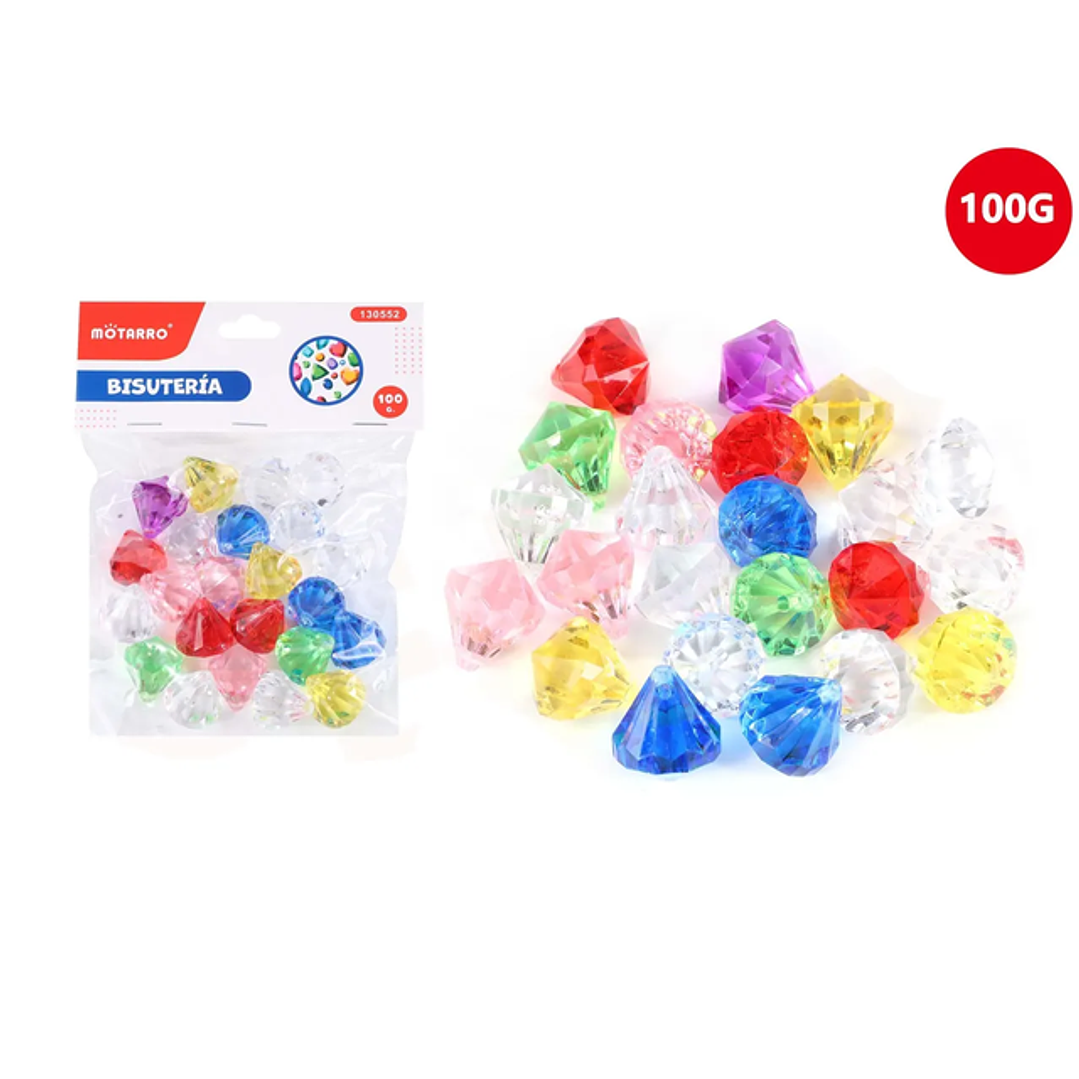 Diamantes Acrilicos Multicolor 100G 1