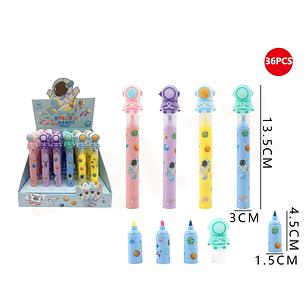 Destacadores Flúor Multicolor Astronautas