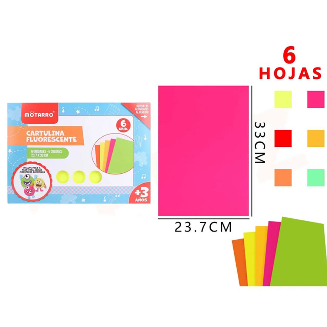 Cartulina Fluorescente 33 x 23.7cm 1
