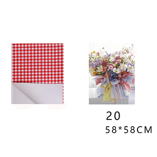 Papel Coreano Rojo cuadrille 58x58cm 20pcs