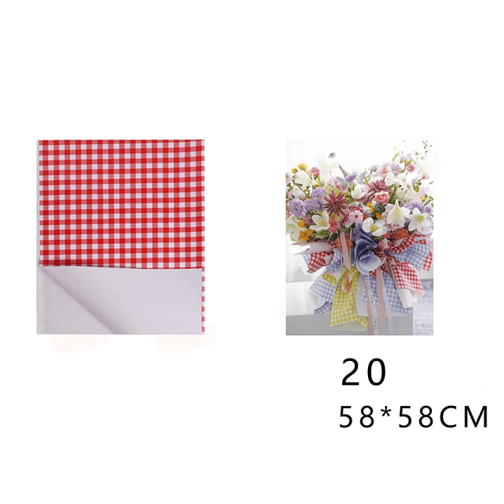 Papel Coreano Rojo cuadrille 58x58cm 20pcs 1