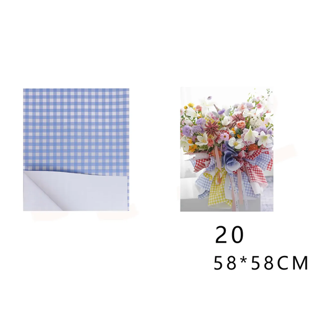 Papel Coreano Azul cuadrille 58x58cm 20pcs 1