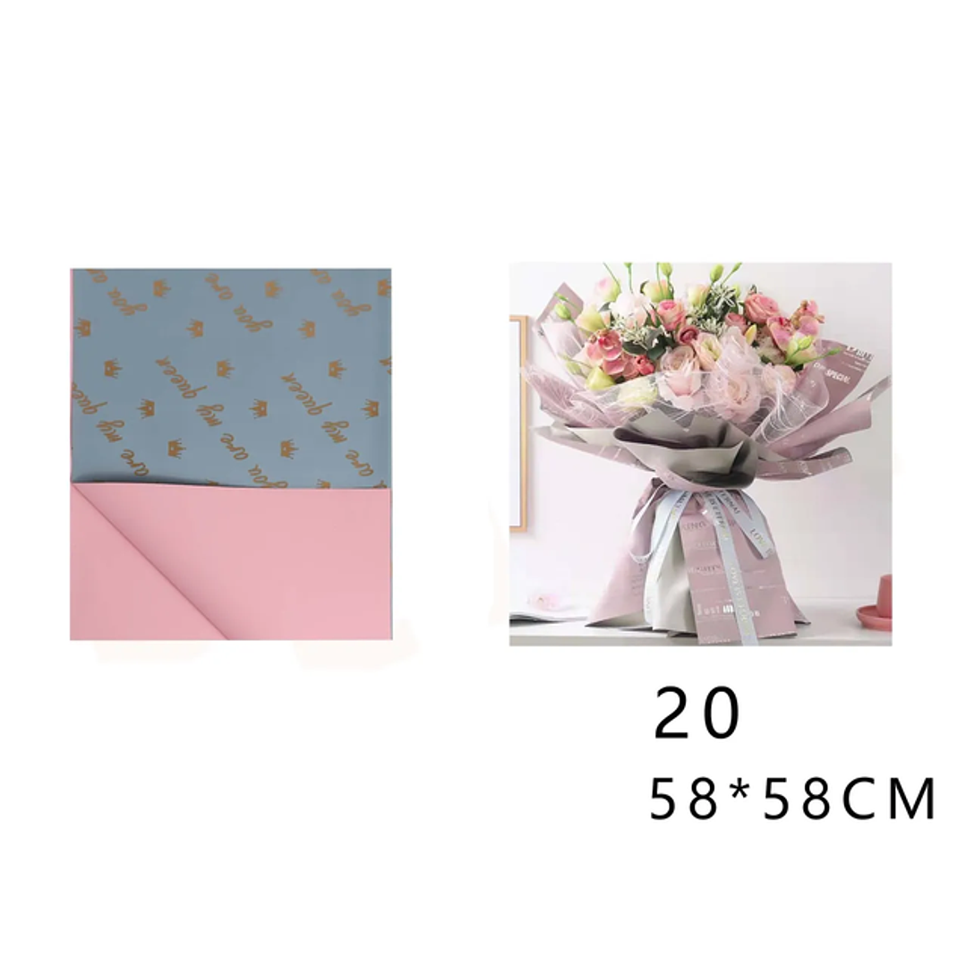 Papel Coreano Rosa+ Azul 58x58cm 20pcs 1