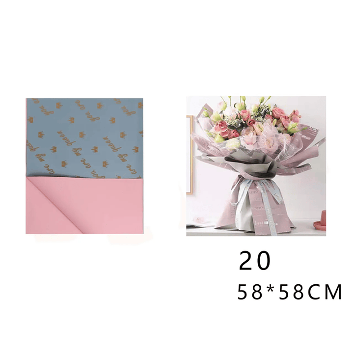 Papel Coreano Rosa+ Azul 58x58cm 20pcs 1