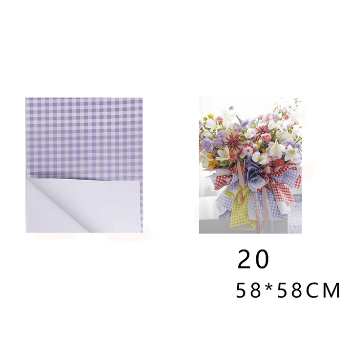 Papel Coreano Purpura cuadrille 58x58cm 20pcs 1