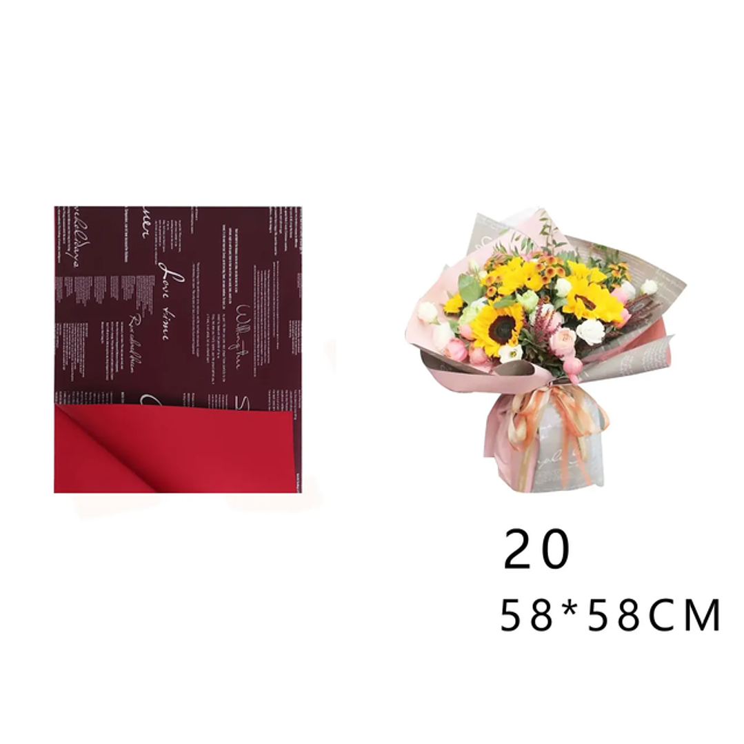 Papel Coreano Rojo Love 58x58cm 20pcs 1