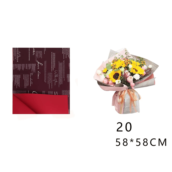 Papel Coreano Rojo Love 58x58cm 20pcs 1