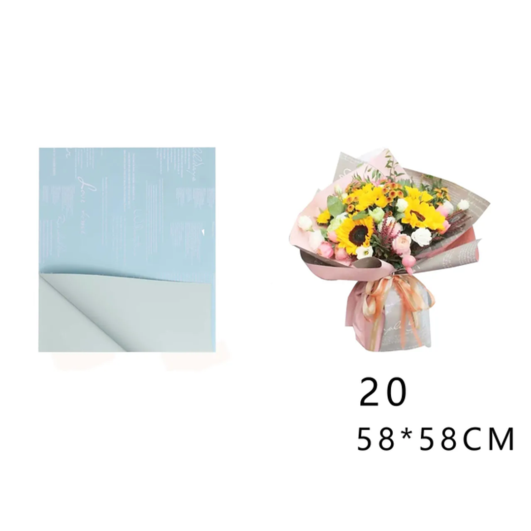 Papel Coreano Celeste Love 58x58cm 20pcs 1