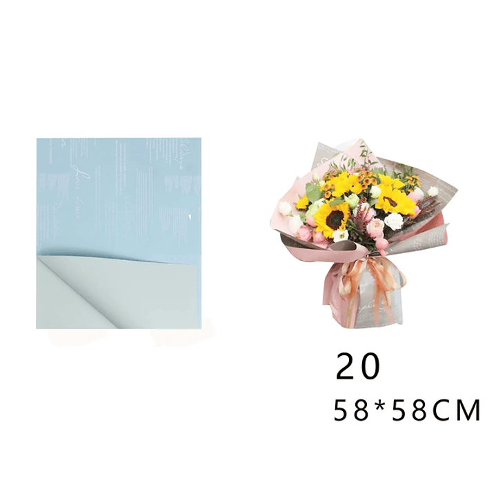 Papel Coreano Celeste Love 58x58cm 20pcs 1