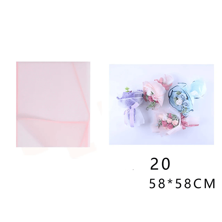 Papel Coreano Rosa efecto malla 58x58cm 20pcs 1