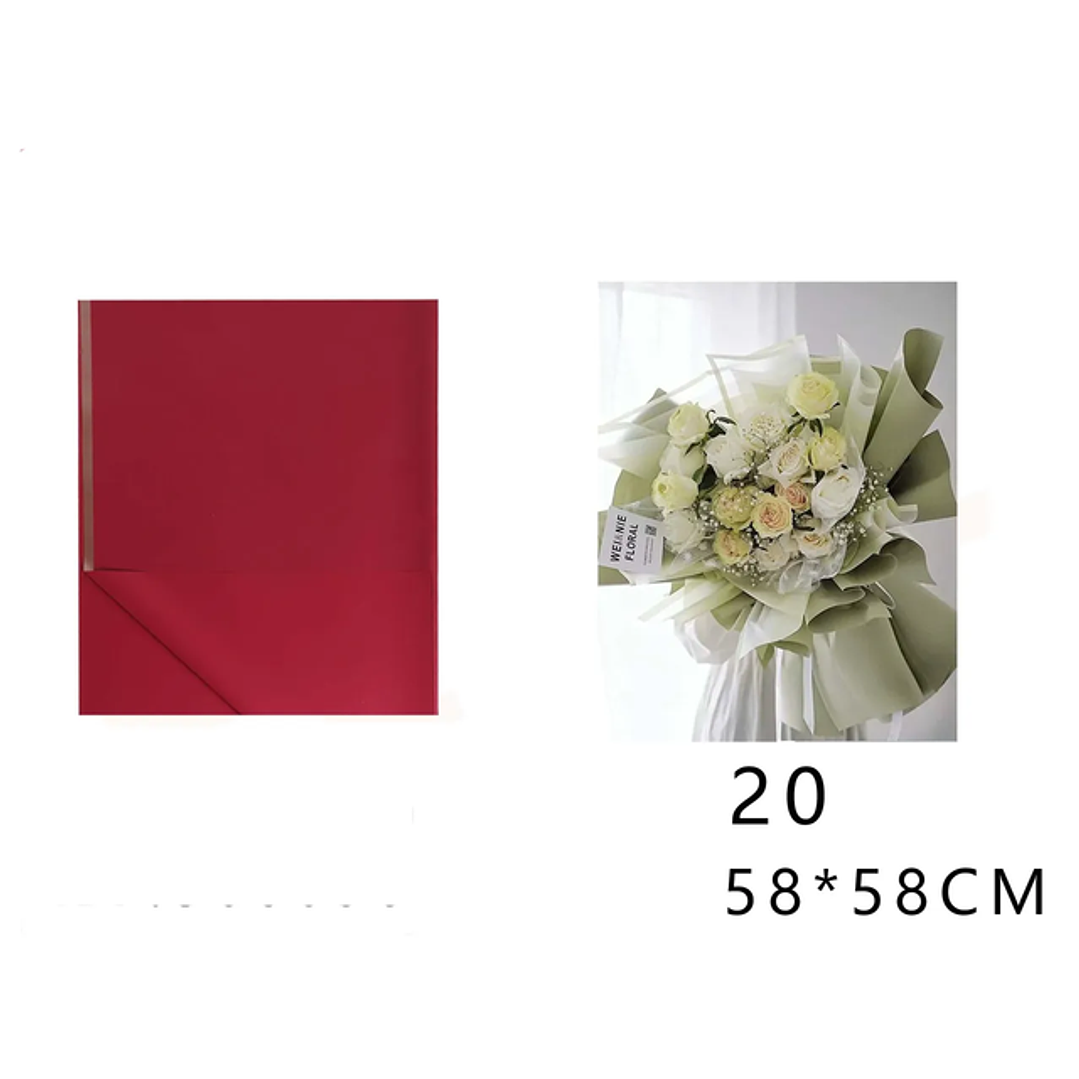 Papel Coreano Rojo línea Dorado 58x58cm 20pcs 1