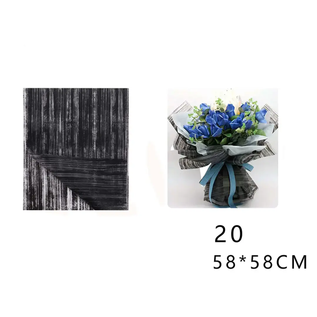 Papel Coreano Negro 58x58cm 20pcs 1