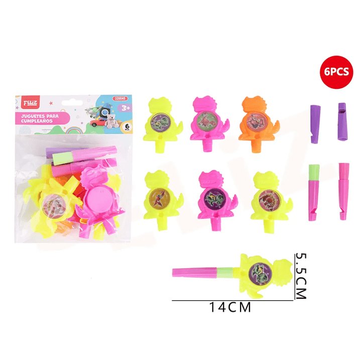 Juguetes para Piñata Silbato Dinosaurio 1